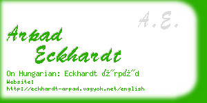 arpad eckhardt business card